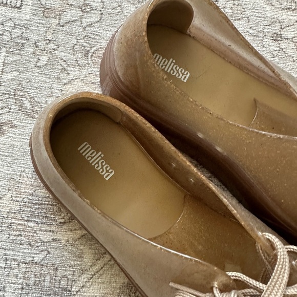 Melissa Gold Neutral metallic platforms jelly sneakers tennis shoes y2k brats - Picture 2 of 5